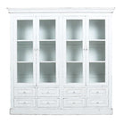 Vitrina blanca de pino con 4 puertas y 8 cajones Yayu