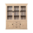 Vitrina natural de pino con 5 puertas y 3 cajones Fardes