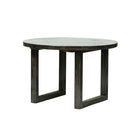 Mesa de comedor redonda negra de álamo Ningshu