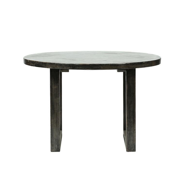Mesa de comedor redonda negra de álamo Ningshu