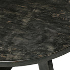 Mesa de comedor redonda negra de álamo Ningshu