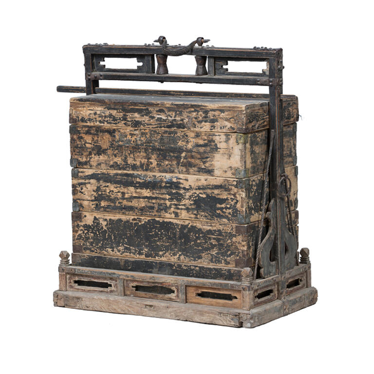 Caja de dote antigua de álamo Jinshan