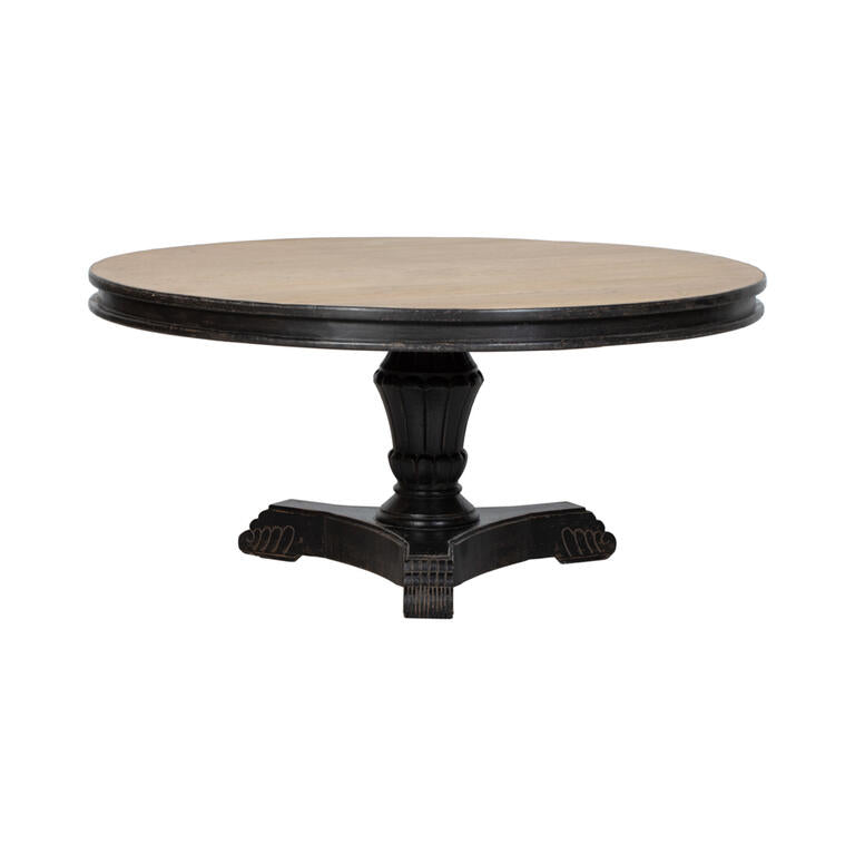 Mesa de comedor redonda negra de pino Ø160 cm Yanfeng