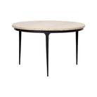 Mesa de comedor redonda natural de pino y hierro Amura