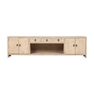 Piecero natural de pino con 4 puertas y 3 cajones Yunning