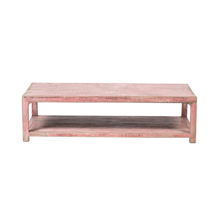 Mesa de centro rosa de pino Sahona