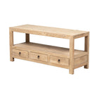 Piecero natural de pino con 3 cajones Bisbita