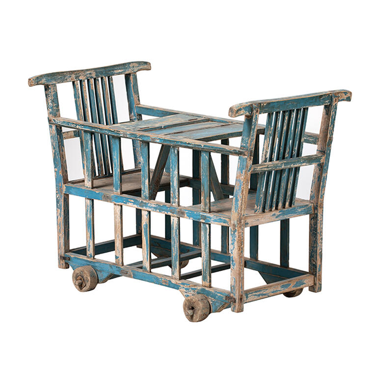 Carro infantil antiguo para comer de madera de olmo Qingsong