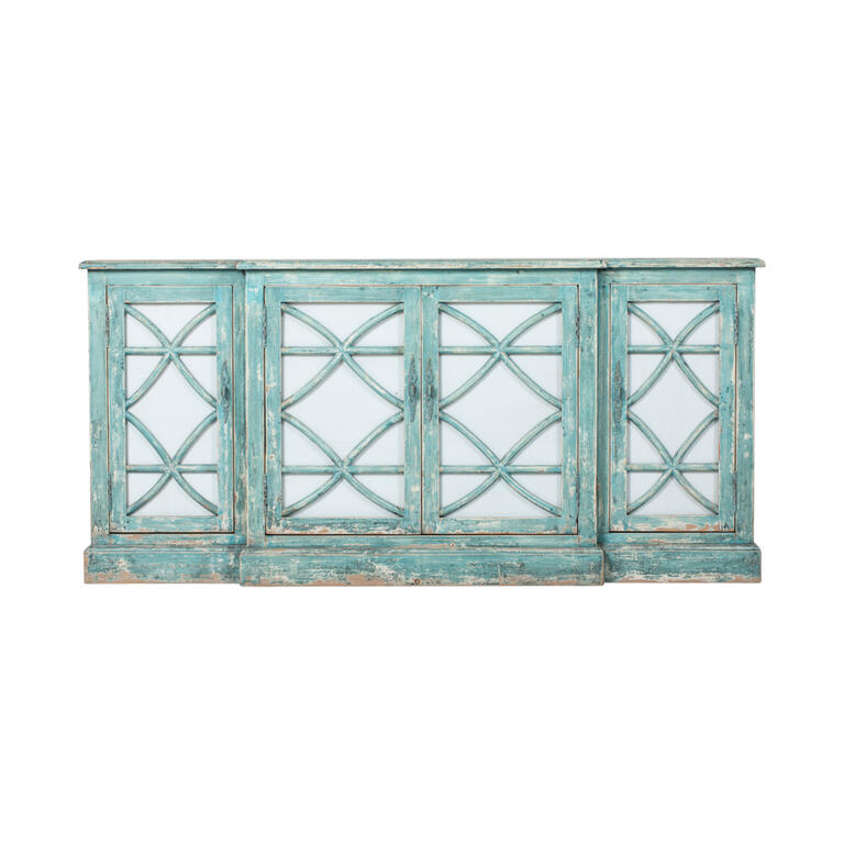 Cómoda verde de pino con 4 puertas Jinming