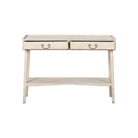 Consola blanca de pino con 2 cajones Posets