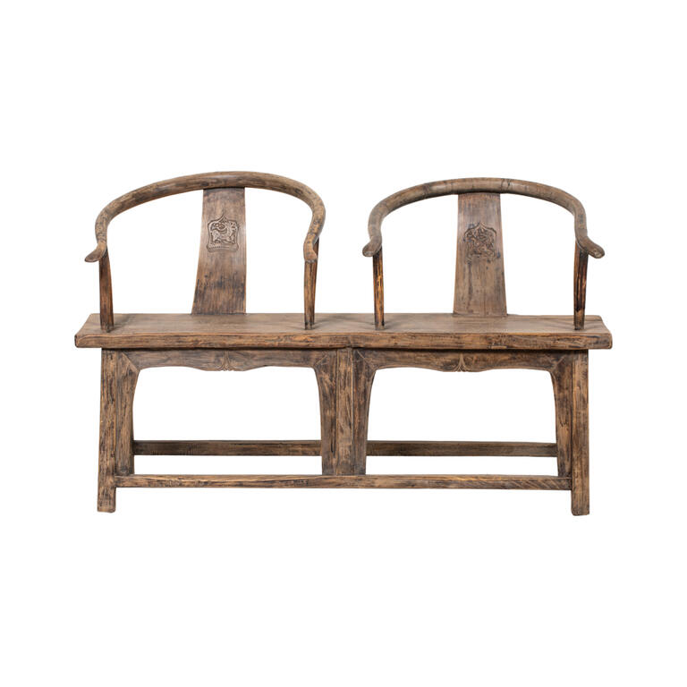 Sillón doble antiguo de olmo Trillo