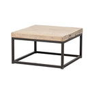 Mesa de centro natural de pino y hierro Yunming