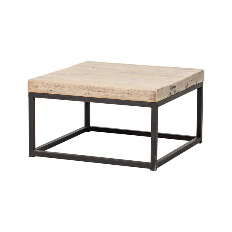 Mesa de centro natural de pino y hierro Yunming
