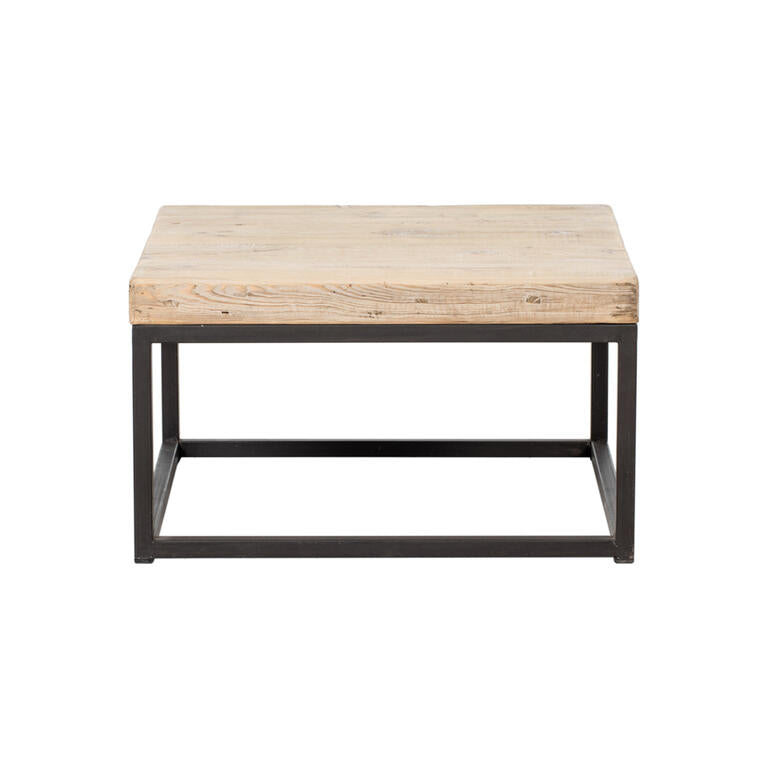 Mesa de centro natural de pino y hierro Yunming