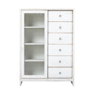 Cómoda blanca de pino con 6 cajones Hongshan