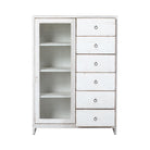 Cómoda blanca de pino con 6 cajones Hongshan