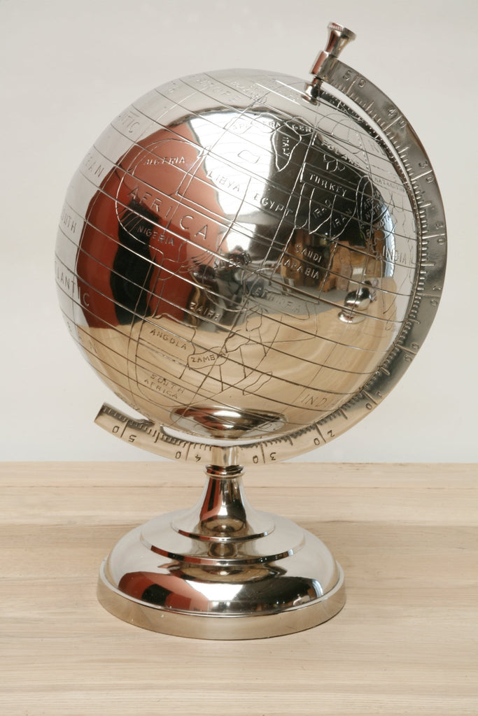 Globo Terráqueo Bola del Mundo Aluminio - #pino_y_jacaranda#
