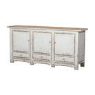 Cómoda antigua blanca de pino con 3 puertas y 3 cajones Xiazhu