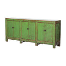 Cómoda antigua verde de olmo con 6 puertas Hongwen