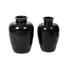 Jarrón antiguo negro de barro cocido Bueu