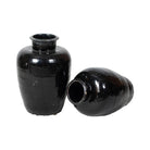 Jarrón antiguo negro de barro cocido Bueu