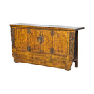 Cómoda antigua amarilla de pino con 2 puertas Lianqing
