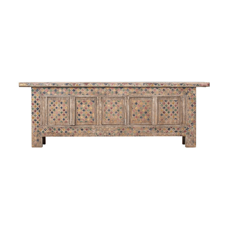 Cómoda antigua multicolor de álamo con 5 puertas Mingqing