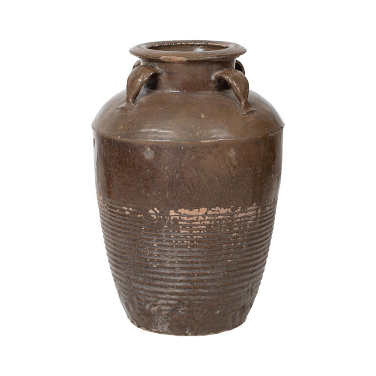 Tinaja antigua marrón de barro cocido Xiaan