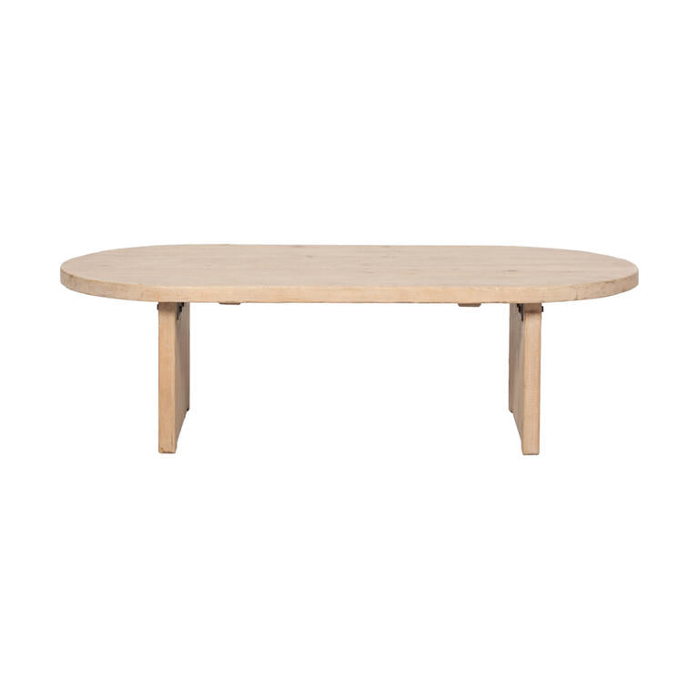 Mesa de centro ovalada natural de pino Yanmei