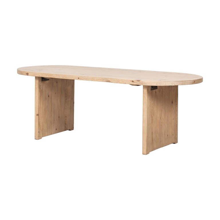 Mesa de comedor ovalada natural de pino Somormujo