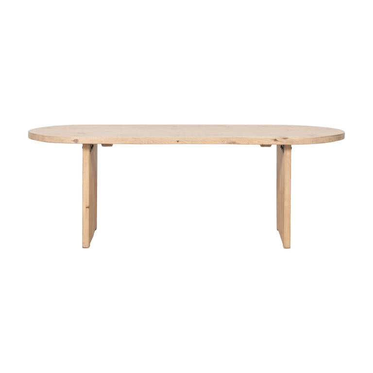 Mesa de comedor ovalada natural de pino Somormujo
