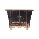 Consola antigua negra de álamo con 2 puertas Xinshan