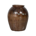 Tinaja antigua marrón de barro cocido Villaviciosa