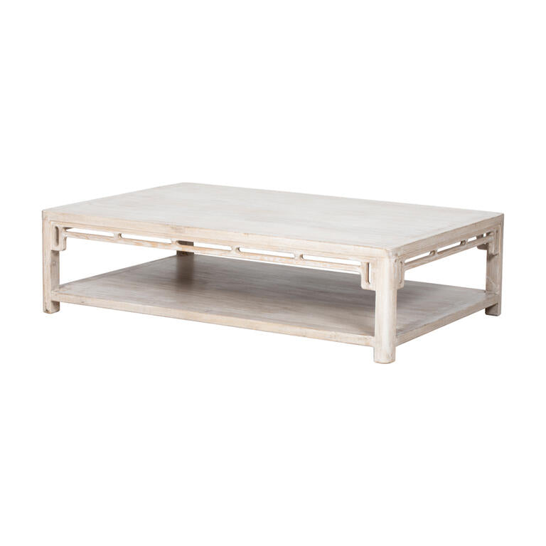 Mesa de centro blanca de pino Papamoscas
