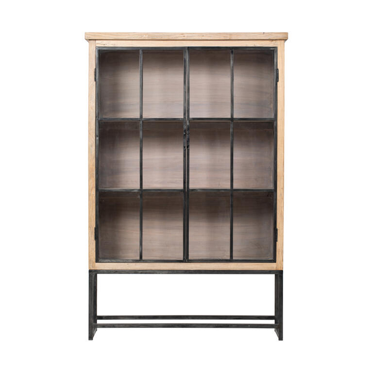 Vitrina natural de pino con 2 puertas Narcea