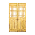 Puerta antigua amarilla de olmo con 2 hojas Ningyu