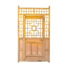 Puerta antigua amarilla de 2 hojas de pino Peñarroya