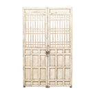 Puerta antigua blanca de pino con 2 hojas Meiwen