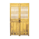 Puerta antigua amarilla de pino con 2 hojas Ojacastro