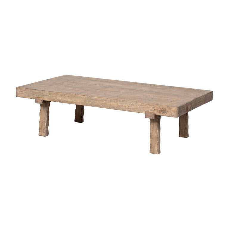 Mesa de centro natural de pino Torcecuello