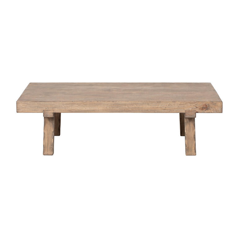 Mesa de centro natural de pino Torcecuello