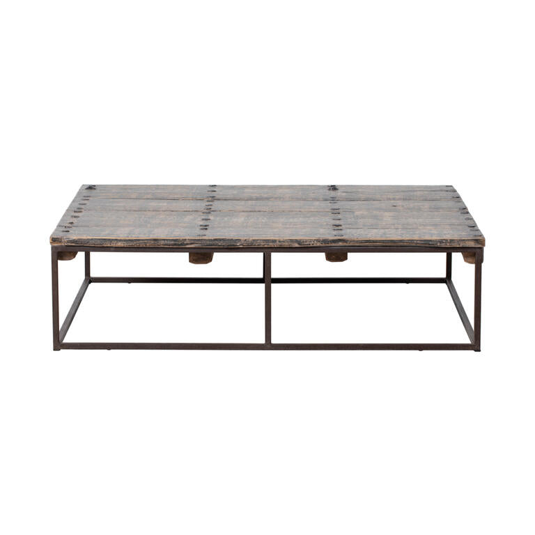 Mesa de centro negra de olmo y hierro Gavilán