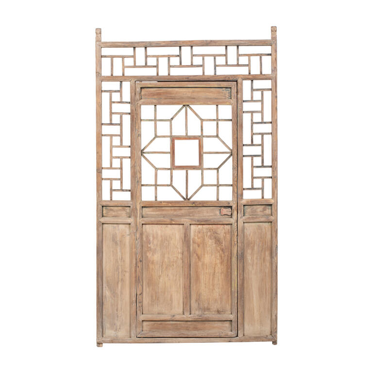 Puerta antigua natural de 2 hojas de pino Maestrazgo