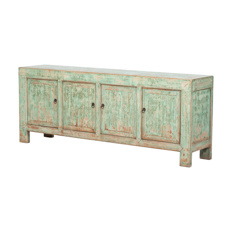 Cómoda verde de pino con 4 puertas Ningrui