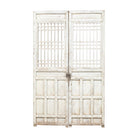 Puerta antigua blanca de álamo con 2 hojas Chenlan