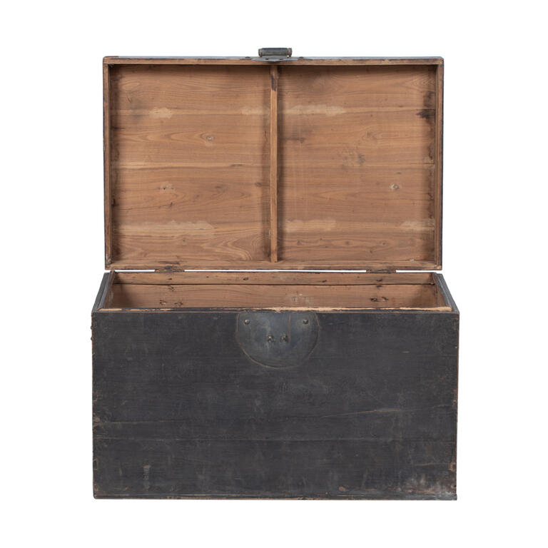Baúl antiguo negro de olmo con tapa Xiashu