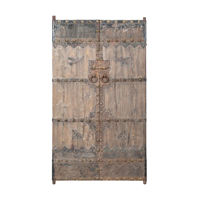 Puerta antigua de pino con 2 hojas Huafeng