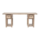 Mesa de escritorio natural de álamo con 2 cajones Muelle