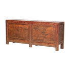 Cómoda antigua roja de pino con 4 puertas Meiling