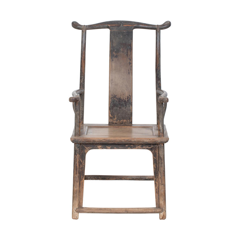 Silla de oficial antigua natural de álamo Cucalón